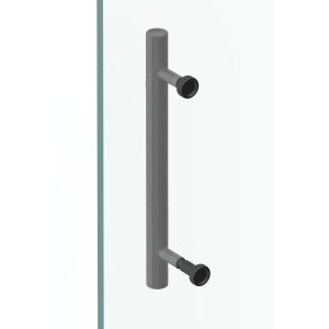 Viefe Duschtürknopf-Set BOTO aus Aluminium, Ø 18 mm – Schwarz gebürstet