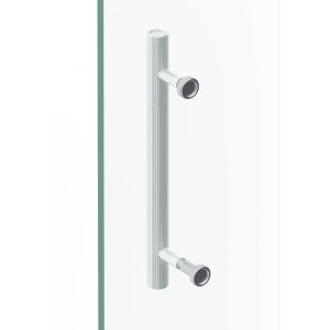 Viefe Duschtürknopf-Set BOTO aus Aluminium, Ø 18 mm – Nickel poliert