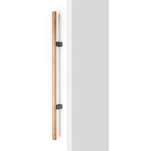Viefe Stoßgriff KUMO WOOD BIG aus Holz & Aluminium, Eichenholz + Titan schwarz – 640 mm – Beidseitig (1 Paar)
