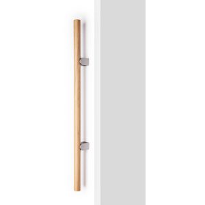 Viefe Stoßgriff KUMO WOOD BIG ONE aus Holz & Aluminium, Eichenholz + Edelstahl-Optik – 1056 mm – Beidseitig (1 Paar)