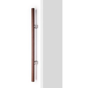 Viefe Möbelgriff KUMO WOOD BIG ONE aus Holz & Aluminium, BA 1056 mm – Nussbaum + Edelstahl-Optik