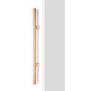 Viefe Stoßgriff KUMO WOOD BIG ONE aus Holz & Aluminium, Eichenholz + Gold gebürstet – 1056 mm – Einseitig (1 Stück)