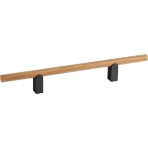 Viefe Möbelgriff KUMO WOOD aus Holz & Aluminium, BA 128 mm – Eichenholz + Titan schwarz