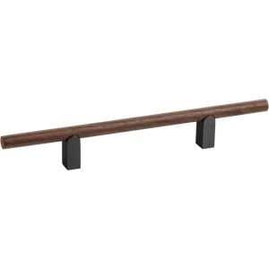Viefe Möbelgriff KUMO WOOD aus Holz & Aluminium, BA 128 mm – Nussbaum + Titan schwarz