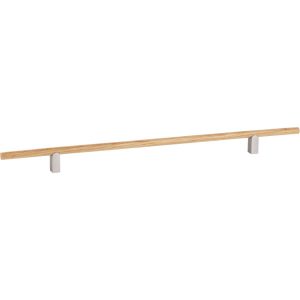 Viefe Möbelgriff KUMO WOOD aus Holz & Aluminium, BA 320 mm – Eichenholz + Edelstahl-Optik