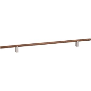 Viefe Möbelgriff KUMO WOOD aus Holz & Aluminium, BA 320 mm – Nussbaum + Edelstahl-Optik