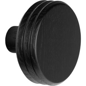 Viefe Garderobenhaken PULSE aus Holz, Ø 90 x 62 mm Eiche schwarz lackiert
