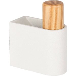Viefe Garderobenhaken CASEY aus Metall, 23 x 61 mm Steinweiß + Eiche