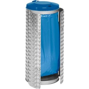Abfallsammler Kompakt, Edelstahl/Alu-Duett Blech, blau