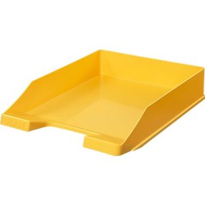 Ablagekorb HAN Klassik, für Format A4/C4, mit Beschriftungsfeld, stapelbar, B 255 x T 348 x H 65 mm, Kunststoff, gelb, 10 Stück
