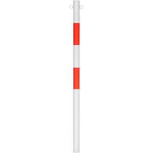 Absperrpfosten zum Einbetonieren, ø 60 mm, weiß/rot