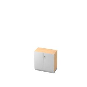 Aktenschrank, 2 OH, B 800 x T 420 mm, Ahorn-Dekor/silber