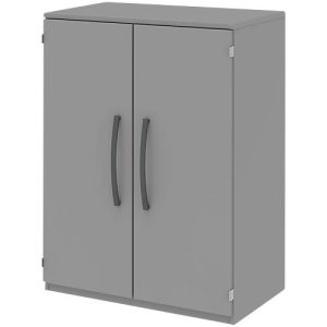 Aktenschrank BARI, 3 Ordnerhöhen, 2 Böden, B 819 x T 430 x H 1117 mm, mittelgrau/mittelgrau