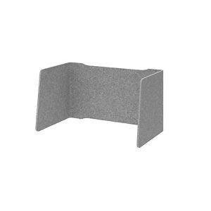 Akustik-Trennwand, für 1200 mm breite Schreibtische, Schallabsorberklasse C, Kabelführung, B 1140 x T 650 x H 605 mm, Schallschutzvlies, grau-meliert