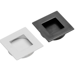 Gedotec Muschelgriff DIANA aus Metall, eckig 40 x 40 mm, Schwarz matt