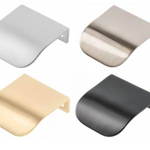 Gedotec Kantengriff FJORD aus Aluminium, BA 32 mm, Edelstahl-Optik