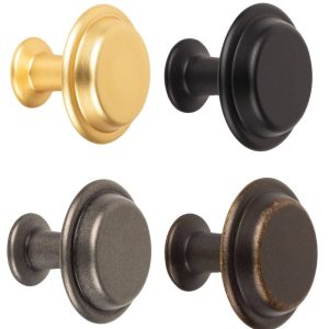 Viefe Möbelknopf LAND aus Metall Ø 40 mm, Zinn antik
