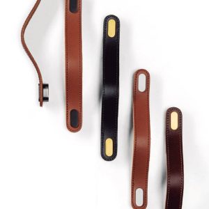 Viefe Möbelgriff OBLONG aus Leder, BA 160 mm, Beige – Gold gebürstet