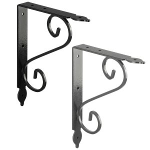 Domax Ornamentkonsole SMITHY aus Stahl, 140 x 110 mm – Silber antik