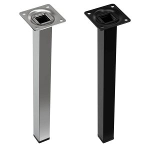 Gedotec Möbelfuß QUADA aus Stahl mit M10 Gewinde bis 100 kg, 200 mm – Schwarz matt