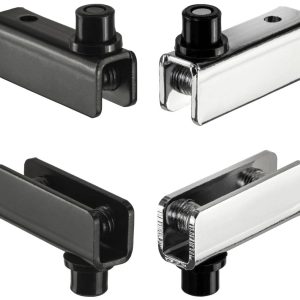 Siso Glastürscharnier SIMPLE aus Metall für Glasstärke 4 – 5 mm, Schwarz matt