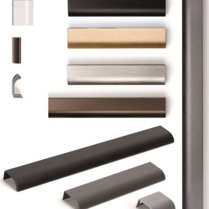 Viefe Griffleiste ONA aus Aluminium, Länge 1100 mm – BA 1056 / 416 mm – grau gebürstet