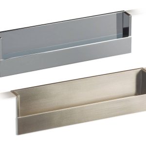 Viefe Möbelgriff FLAT aus Metall zum Versenken, BA 160 mm, Chrom poliert