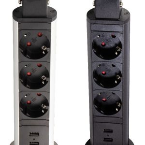 Design Light Steckdosen-Element Liftbox Steckdosenleiste Einbau-Steckdose, schwarz