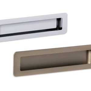 Viefe Muschelgriff LOW ST aus Metall, Edelstahl-Optik – BA 64 mm