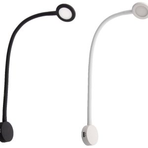 Design Light flexible LED Leseleuchte Modus dimmbar 12 V Leselampe mit USB Ladestation, weiß