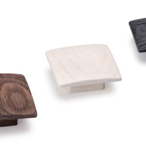 Viefe Möbelknopf BALTO aus Holz eckig 60 x 60 mm, Weiß gebürstet