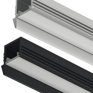 Häfele LOOX5 LED-Einbauprofil 1105 aus Aluminium Innenbreite 11 mm, Abdeckkappen Silber (paarweise)