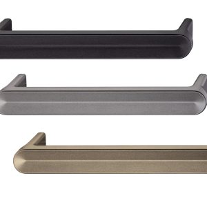 Häfele Möbelgriff H2110 aus Aluminium, Grau metallic – BA 160 mm