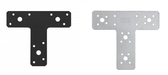 Domax T-Verbinder aus Stahl, CE und DOP zertifiziert, 150 x 127 x 38 x 2,0 mm