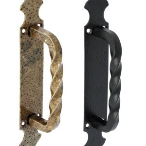 Gedotec Torgriff HONGAR aus Stahl, 280 x 45 mm, Messing antik