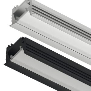 Häfele LOOX5 LED-Einbauprofil 1106 aus Aluminium Innenbreite 11 mm, Abdeckkappen Schwarz (paarweise)