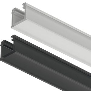 Häfele LOOX5 LED-Einbauprofil 1101 aus Kunststoff Innenbreite 8 mm, Profil Schwarz – 3000 mm