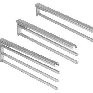 Häfele Handtuchhalter H6008 aus Aluminium Silber 90° schwenkbar, 2-armig