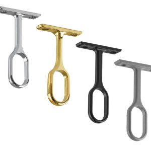 Gedotec Schrankrohrmittelträger TUBES aus Metall starr zum Schrauben, Schwarz