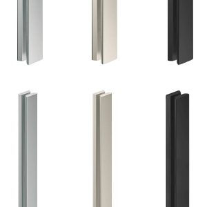 Häfele Glastürgriff beidseitig breit für Glastüren Aluminium, schwarz matt – 400 mm