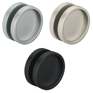Häfele Glastür-Muschelgriff aus Aluminium rund beidseitig selbstklebend, Schwarz matt