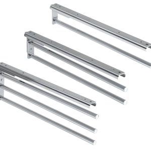 Häfele Handtuchhalter H6008 aus Aluminium Chrom poliert 90° schwenkbar, 2-armig