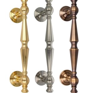 Gedotec Stoßgriff NAPOLEON aus Messing, gerade, Messing poliert – 300 mm