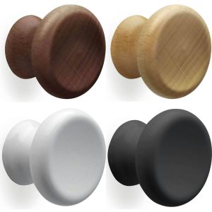 Mital Möbelknopf ALOISIA aus Holz, Schwarz lackiert – Ø 28 mm