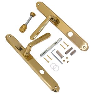 Fimet Langschildgarnitur ALT WIEN aus Messing Ö-Norm, WC – Badezimmer (Ö-Norm 90 mm)