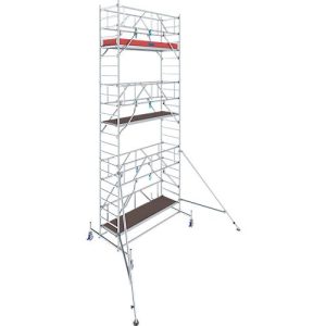 Alu-Fahrgerüst KRAUSE Serie 10, 200 kg/m², TÜV-geprüft, höhenverstellbare Rollen, L 2500 x B 750 x H 7400 mm Alu-Fahrgerüst KRAUSE Serie 10, 200 kg/m², TÜV-geprüft, höhenverstellbare Rollen, L 2500 x B 750 x H 7400 mm