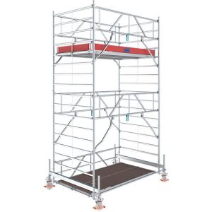 Alu-Fahrgerüst Stabilo Serie 500, 200 kg/m², TÜV-geprüft, gebremste Rollen, L 2500 x B 1500 x H 5500 mm Alu-Fahrgerüst Stabilo Serie 500, 200 kg/m², TÜV-geprüft, gebremste Rollen, L 2500 x B 1500 x H 5500 mm