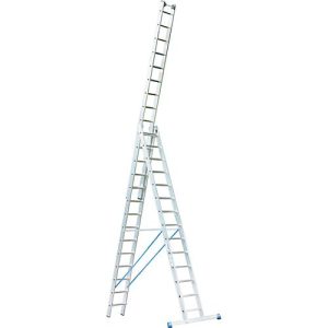 Alu-Vielzweckleiter 3 x 14 Sprossen, mit Trigon-Traverse