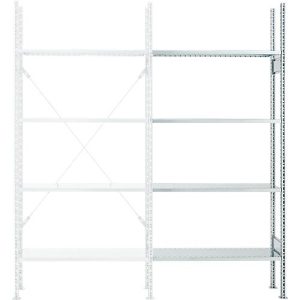 Anbauregal, 4 Böden, H 2278 x B 1055 x T 300 mm, verzinkt