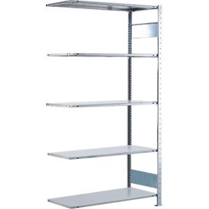 Anbauregal H 2000 x B 1000 x T 400 mm, verzinkt, mit 5 Böden
